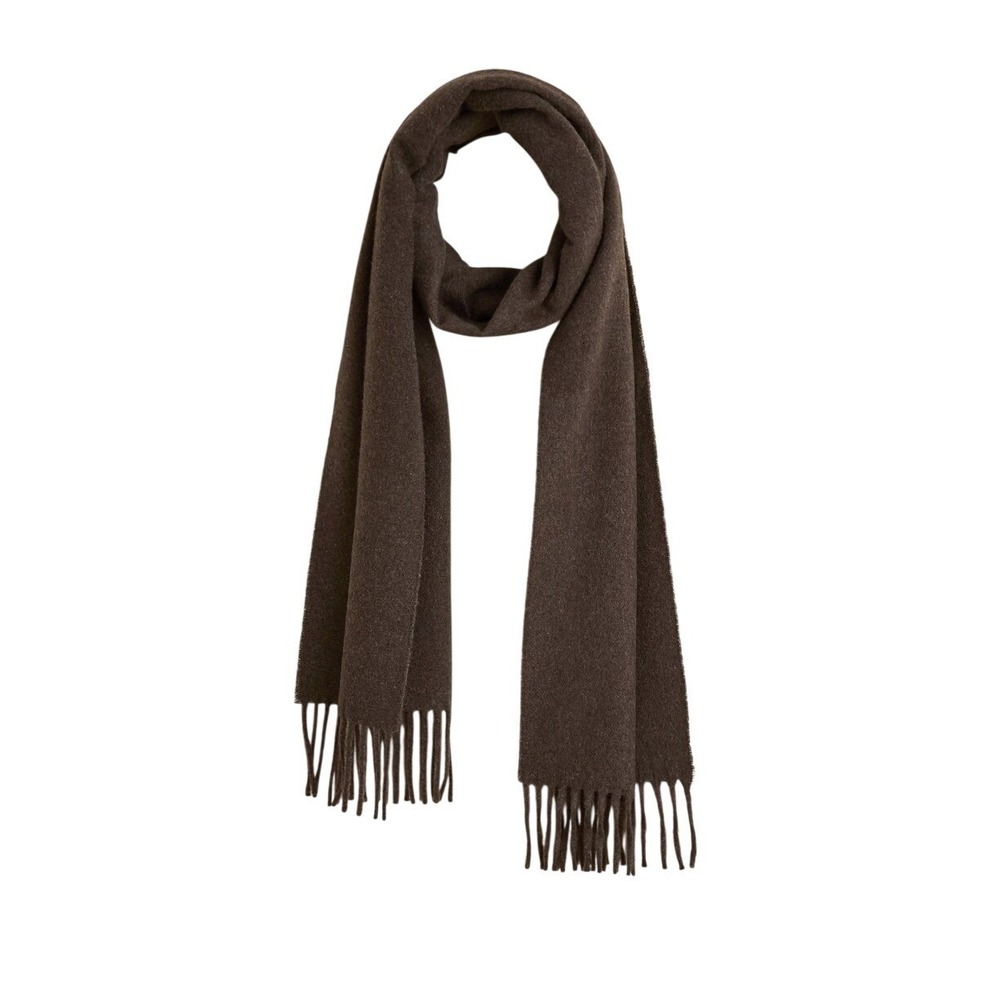 J. Crew Cashmere Blend Knit Scarf Brown Inky Mocha Heather